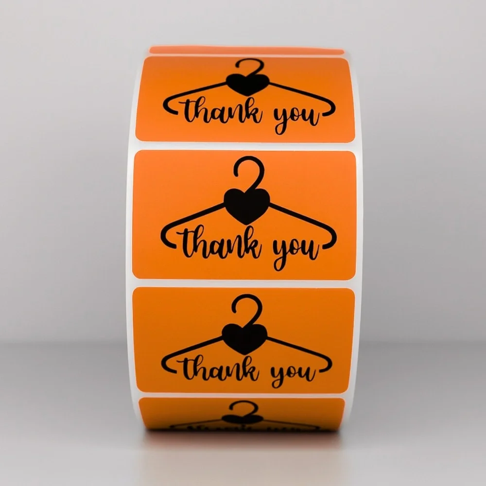 Thank You Stickers Hanger Heart | Red Labels for Small Business Packaging - Picture 8 of 11